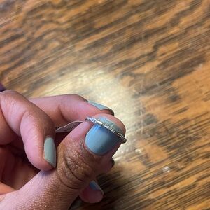 Solid gold stamped 10k stackable ring